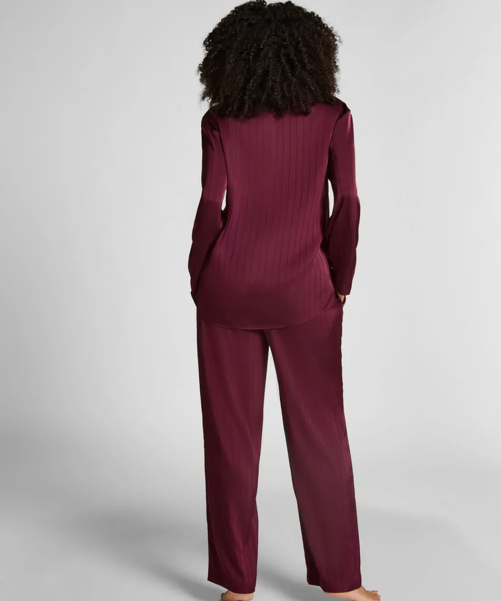 Hunkemöller Satin Pinstripe Trousers Purple Outlet