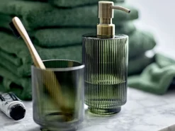 Södahl Sæbedispenser Clarity 8 x 19 cm Dark Green Glas/Rustfrit stå