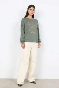 SC-BANU 287 Sweatshirt Støvet Grøn>soyaconcept Discount