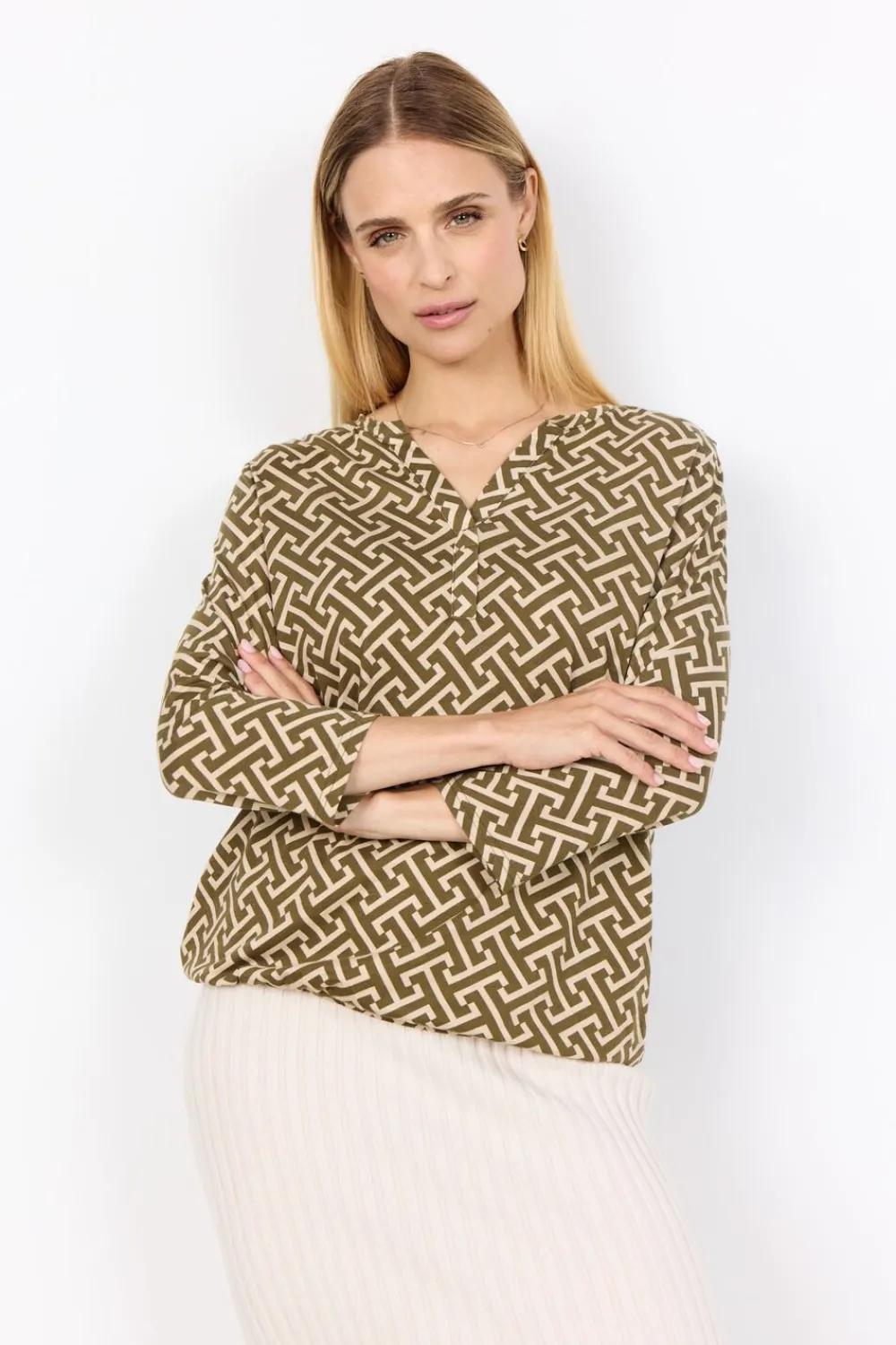 SC-FELICITY AOP 519 Bluse Oliven>soyaconcept Hot