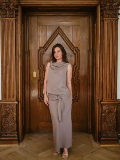 Neo Noir Scotta Dull Sateen Top Dark taupe Best