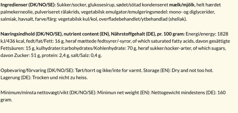 Sød, 160 gr.>Bagsværd Lakrids Discount