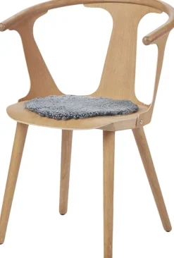 Seat Cover, Short-Wool Curly New Zealand Sheepskin, Round Ø34 cm Graph>NATURES Collection Discount