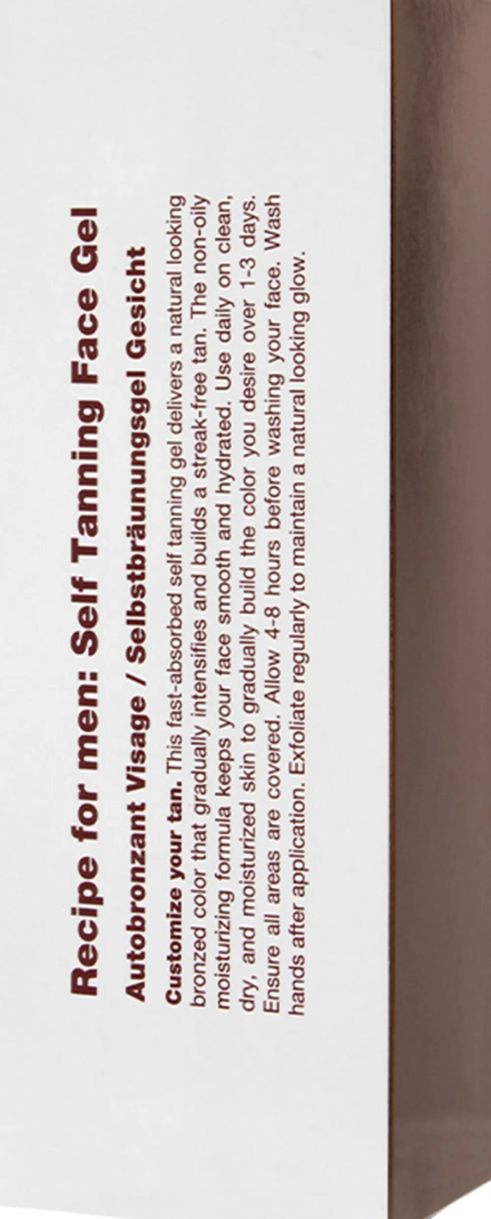 Receipe For Men SELF TANNING FACE GEL