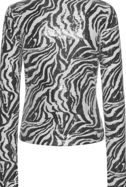 SEQUINS V-NECK TOP><noscript><img width=