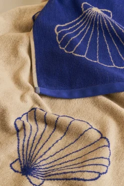 Shell Beach Towel - Sand/Cartel Blue>Cartel Copenhagen Outlet
