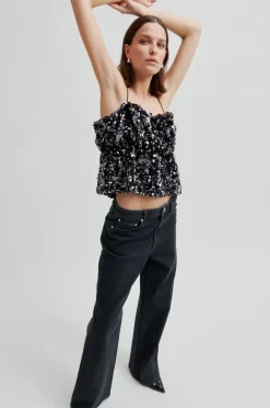 Dame Second Female Shiny Strap Top