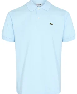 Lacoste SHORT SLEEVED RIBBED COLLAR SHIRT Lyseblå Outlet