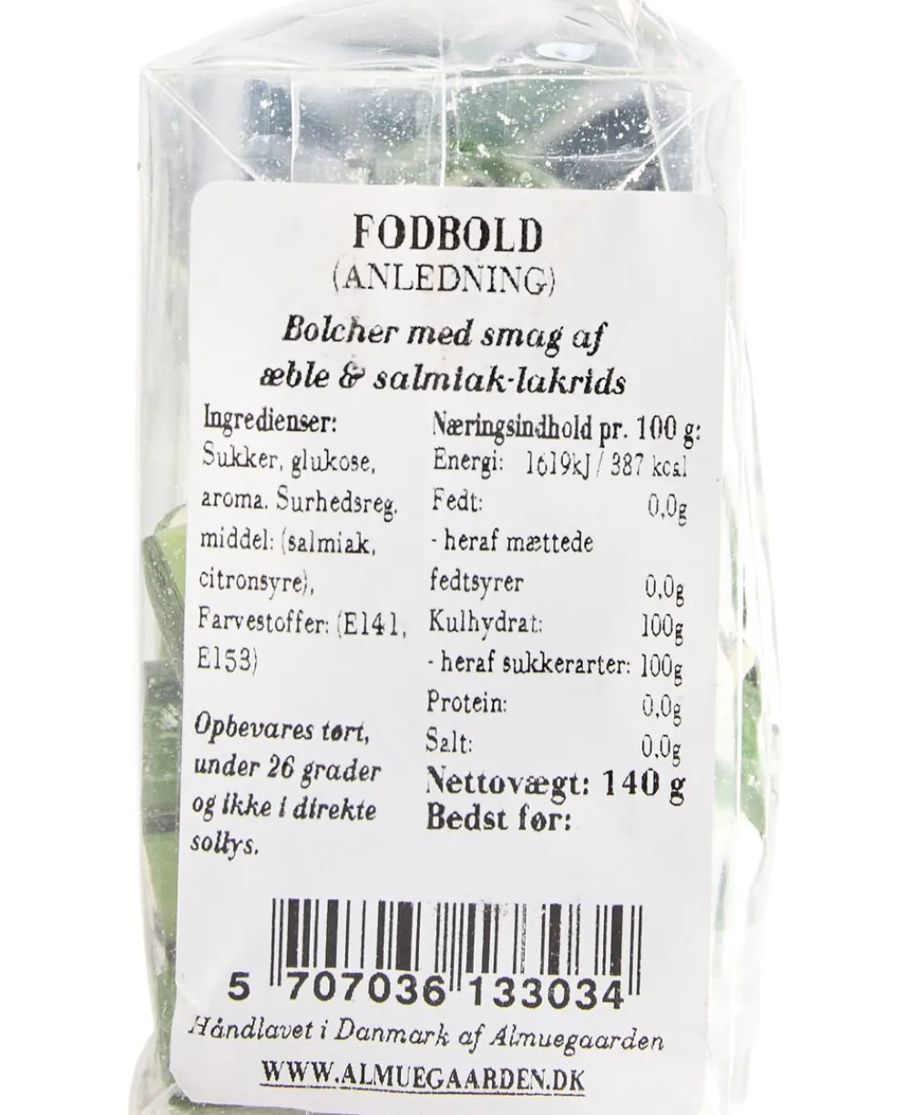 Sig Tillykke med fodbold bolcher med smag af æble og salmiak-lakrids>Almuegaarden Sale