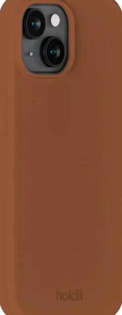 HoldIt Silicone Case iPhone 15 Almond Brown Brun Sale
