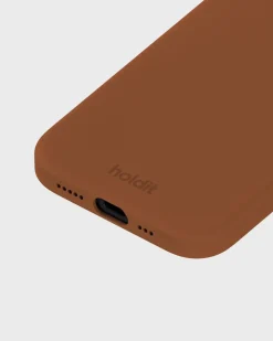 HoldIt Silicone Case iPhone 15 Almond Brown Brun Sale