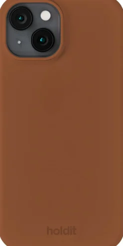 HoldIt Silicone Case iPhone 15 Almond Brown Brun Sale