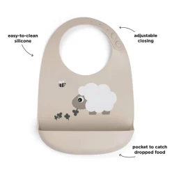 Børn Done by Deer Silikone hagesmæk Sheepy