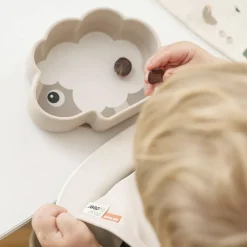 Børn Done by Deer Silikone Stick & Stay skål Sheepy