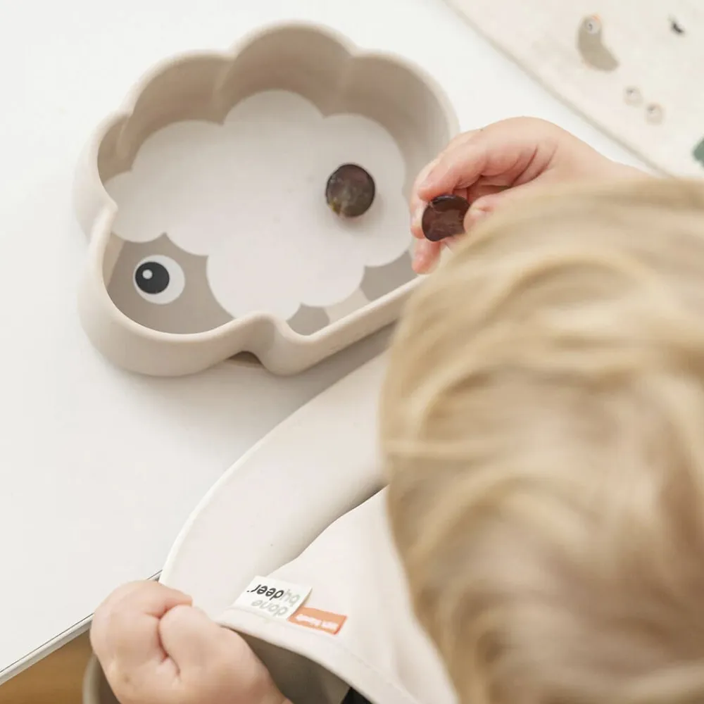 Børn Done by Deer Silikone Stick & Stay skål Sheepy