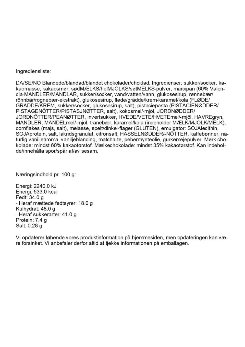 Simply® FINEST CHOCOLATE GREETINGS chokoladeæske (800g)>Simply Chocolate Best