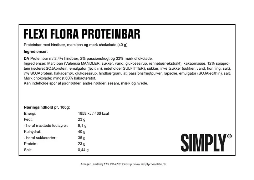 Simply Chocolate Simply® FLEXI FLORA Proteinbar (40g) Clearance