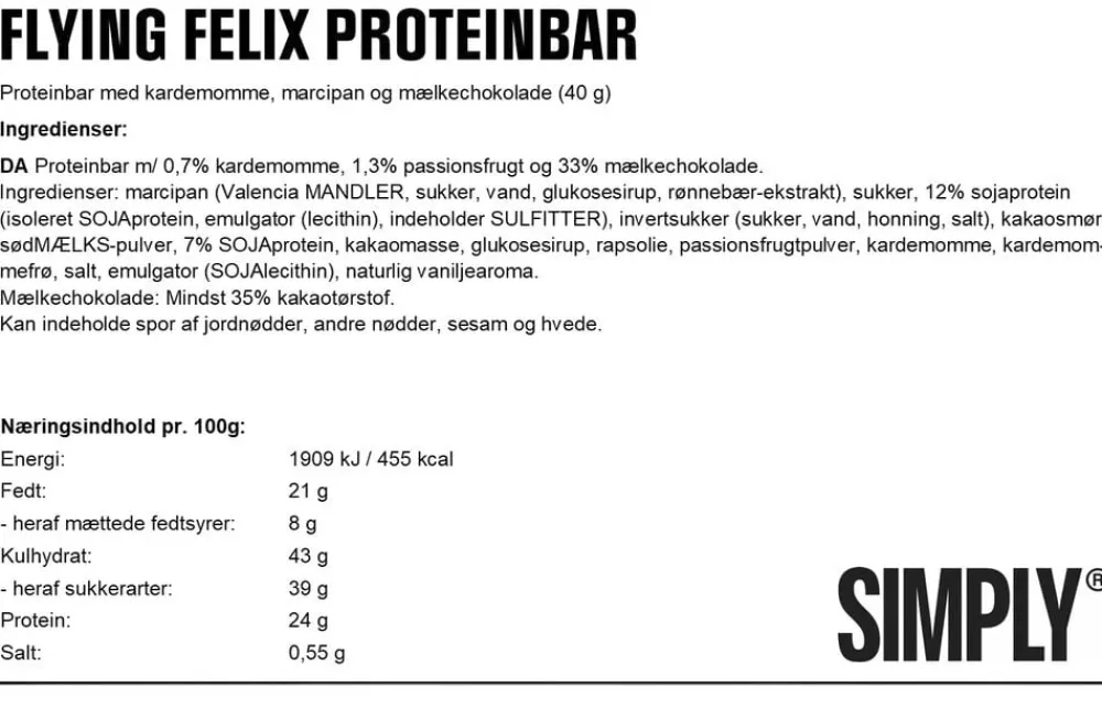 Simply Chocolate Simply® FLYING FELIX Proteinbar (40g) Clearance