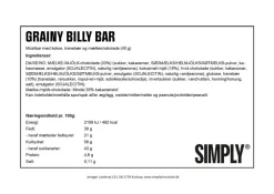 Simply Chocolate Simply® GRAINY BILLY chokoladebar (40g)