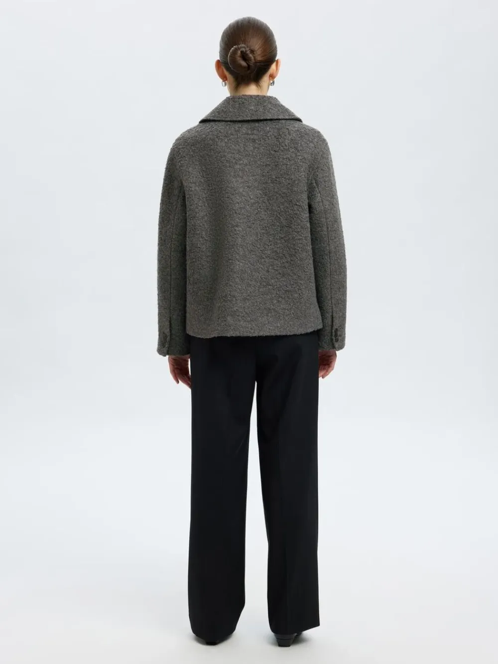 Selected SLFALMA BOUCLE WOOL BLEND JACKET NO Grå Online