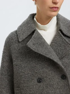 Selected SLFALMA BOUCLE WOOL BLEND JACKET NO Grå Online