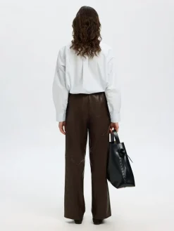 Dame Selected SLFBODA HW LEATHER PANT