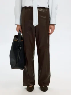 Dame Selected SLFBODA HW LEATHER PANT