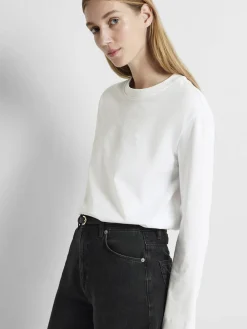 Selected SLFESSENTIAL LS BOXY TEE NOOS Hvid Clearance