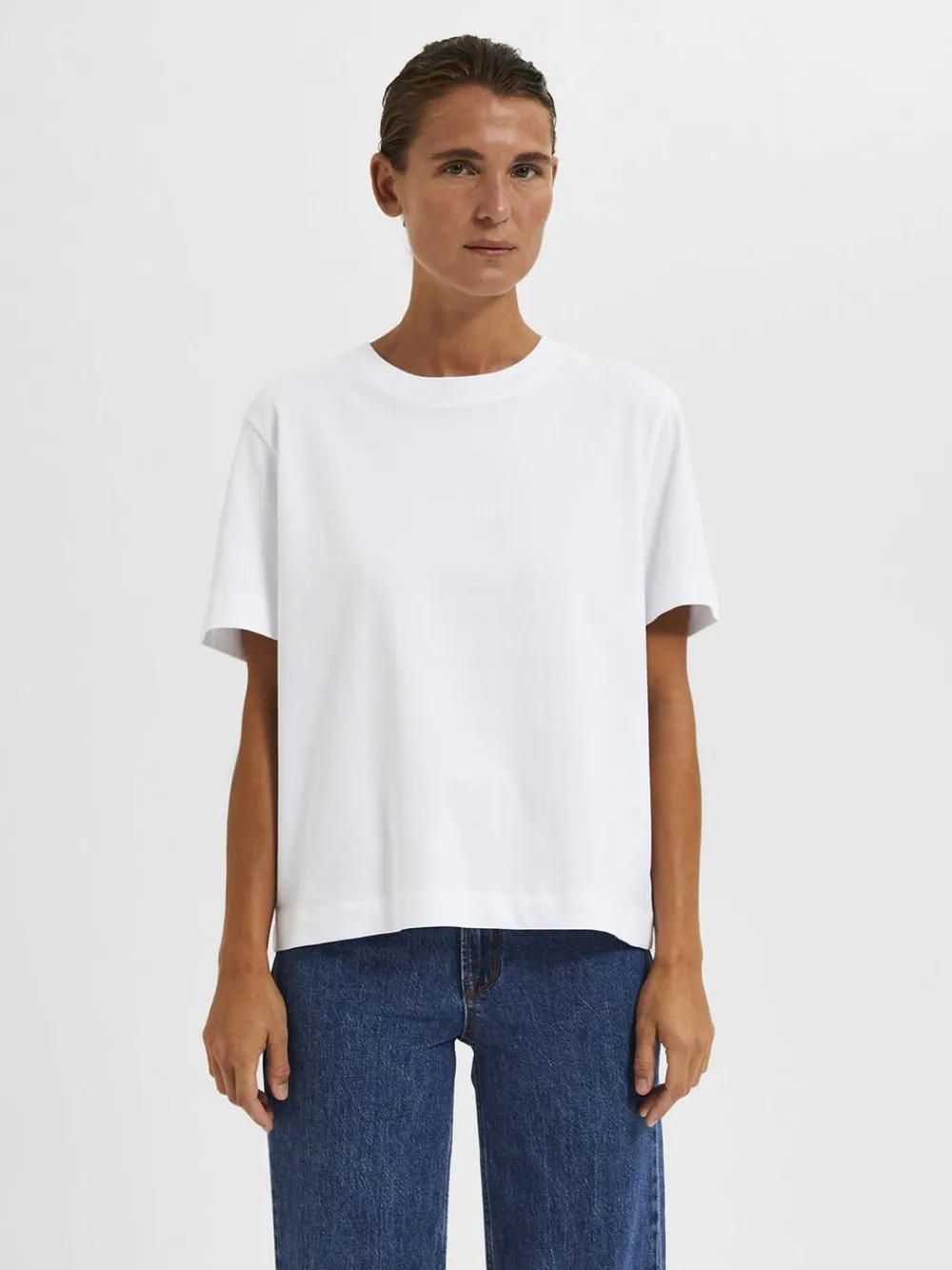 Dame Selected SLFESSENTIAL SS BOXY TEE NOOS