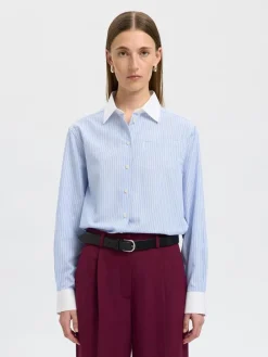 Dame Selected SLFILINA RELAXED CONTRAST LS SHIRT