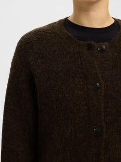 Dame Selected SLFRENA LS KNIT CARDIGAN CAMP