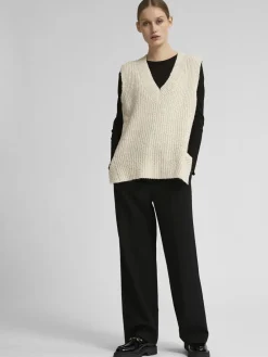 Selected SLFRITA MW WIDE PANT BLACK N NOOS Sort New