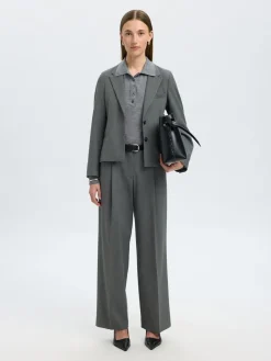 Dame Selected SLFTHEA LS KNIT MERINO COLLAR NECK