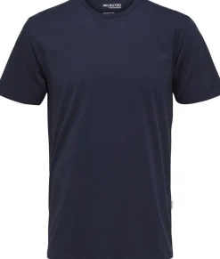 Selected SLHASPEN SS O-NECK TEE NOOS Blå Sale