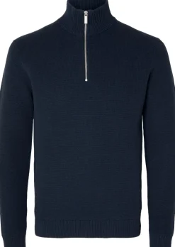 Selected SLHDANE LS KNIT STRUCTURE HALF ZIP Sky captain New
