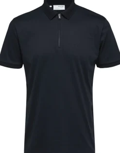 Selected SLHFAVE ZIP SS POLO NOOS Sky captain Sale