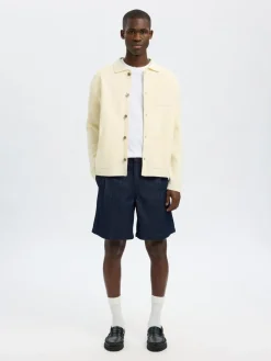 SLHLOOSE-NOLAN DARK B DENIM SHORTS><noscript><img width=