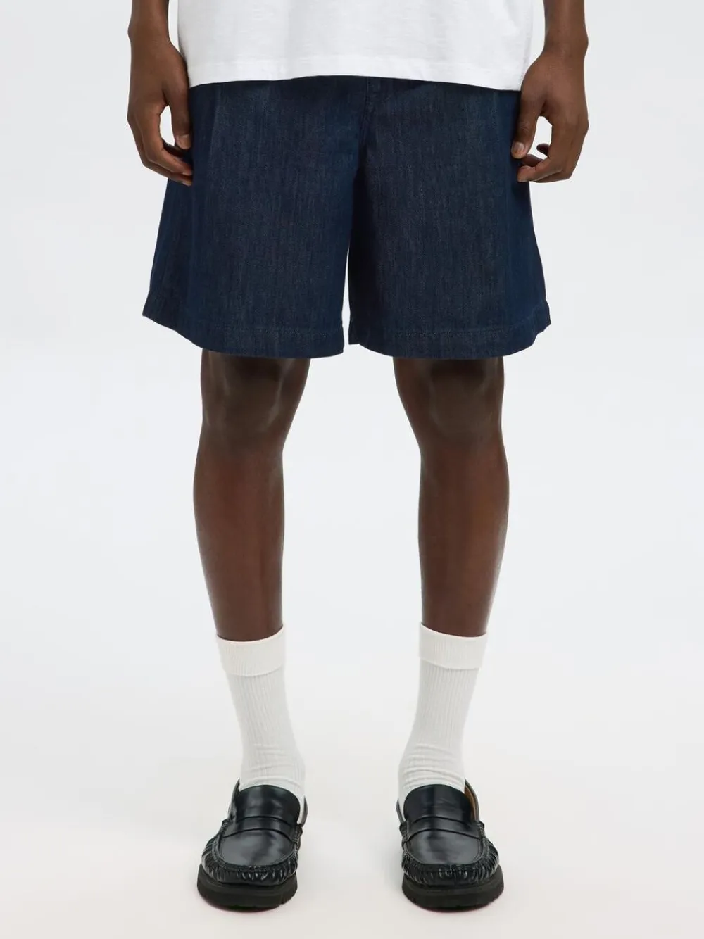 SLHLOOSE-NOLAN DARK B DENIM SHORTS>Selected Hot