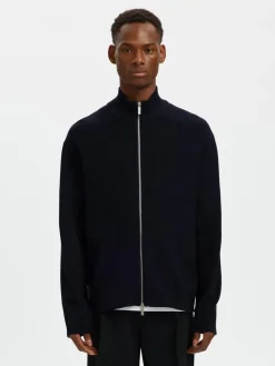 Selected SLHTELLER FN RELAXED ZIP CARDIGAN N Sky captain