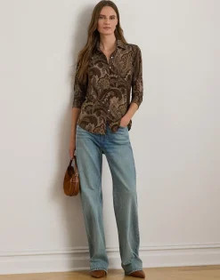 Dame Lauren Ralph Lauren Slim Fit Paisley Jersey Shirt