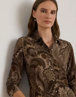 Dame Lauren Ralph Lauren Slim Fit Paisley Jersey Shirt