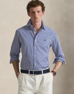 Polo Ralph Lauren Slim Fit Striped Stretch Poplin Shirt Blue/white bengal stripe Clearance
