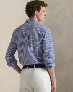 Polo Ralph Lauren Slim Fit Striped Stretch Poplin Shirt Blue/white bengal stripe Clearance