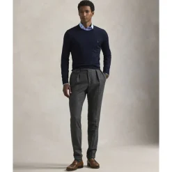 Polo Ralph Lauren Slim Fit Washable Wool Crewneck Sweater Blå Clearance