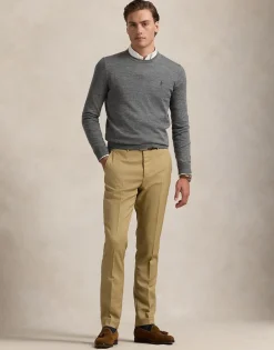 Slim Fit Washable Wool Crewneck Sweater>Polo Ralph Lauren New