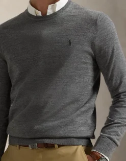 Slim Fit Washable Wool Crewneck Sweater><noscript><img width=