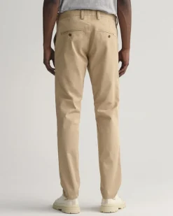 Gant SLIM TWILL CHINOS Dark khaki Discount