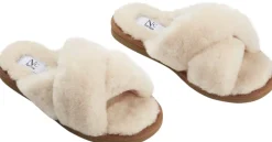 NATURES Collection Slippers Cross (100% New Zealand Sheepskin) Natur Nature Outlet
