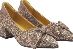 ANGULUS Sløjfepump i funklende glitter 3297/3232 clay glitter/clay New