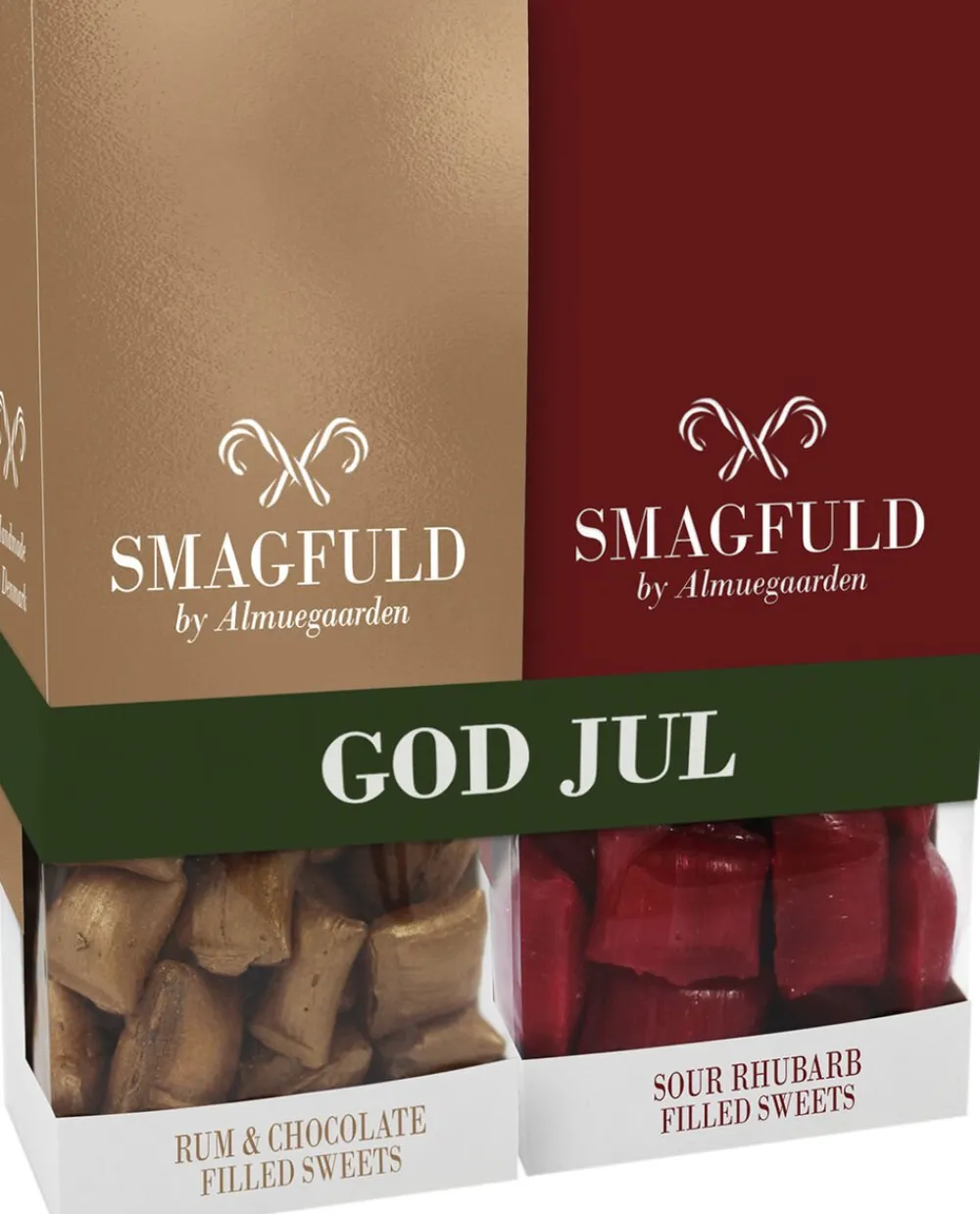 Smagfuld Gavepakning - GOD JUL (bronze/rød)>SMAGFULD by Almuegaarden Best